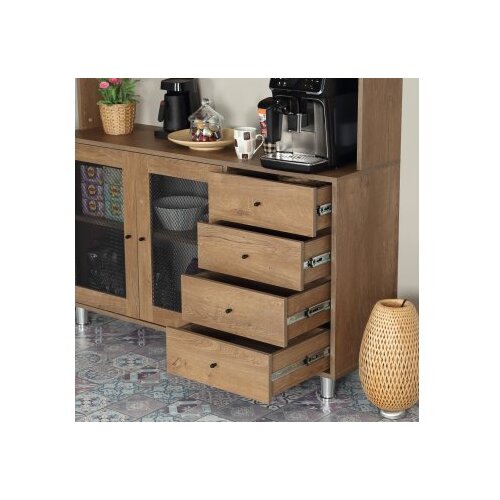 Hanah home Vi&amp;scaron;enamjenska komoda Grano 140, 140 x 187 x 40 cm, Hrast Slike