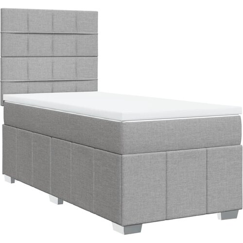Maison Chic Box spring postelja - Vzmetna postelja z vzmetnico svetlo siva 90x200 cm blago SL4038, (21906144) Cene