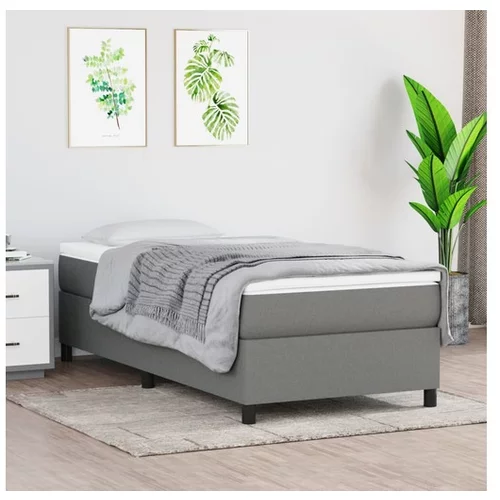  Box spring posteljni okvir temno siv 90x200 cm blago
