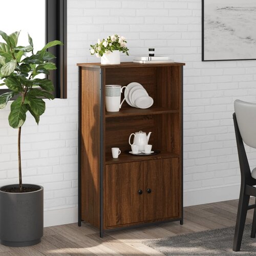  Visoka komoda smeđa boja hrasta 62x32x103,5cm konstruirano drvo Cene