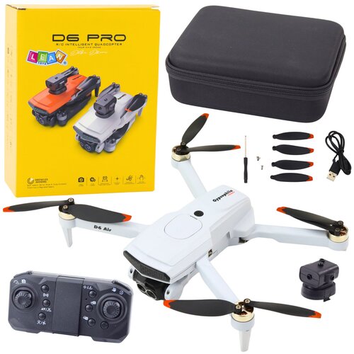 Lean_Toys Dron D6 PRO kamera LED luči aplikacija svetlo siva Cene