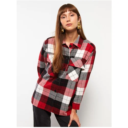 LC Waikiki Women's Plaid Long Sleeve Shirt Jacket