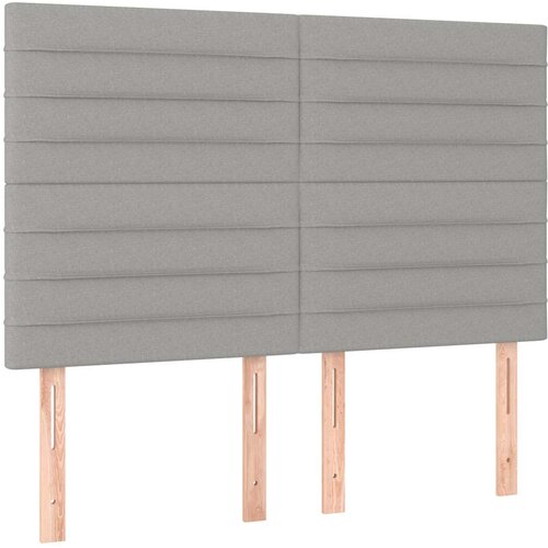  Krevet s oprugama i madracem svjetlosivi 140x190 cm od tkanine Slike