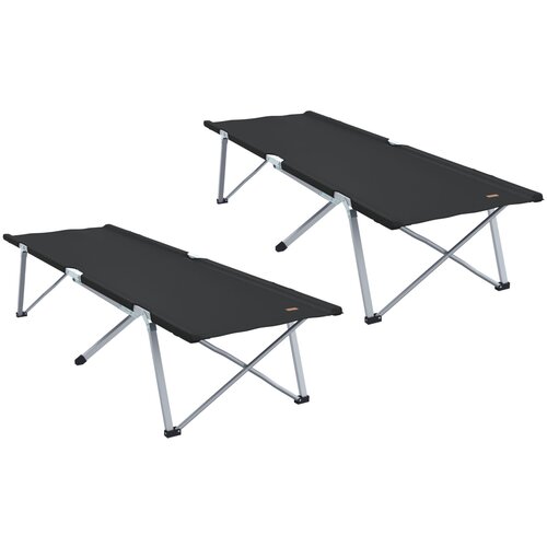 VidaXL Sklopivi kamperski kreveti 2 kom s torbom Crni 600D Oxford platno Slike