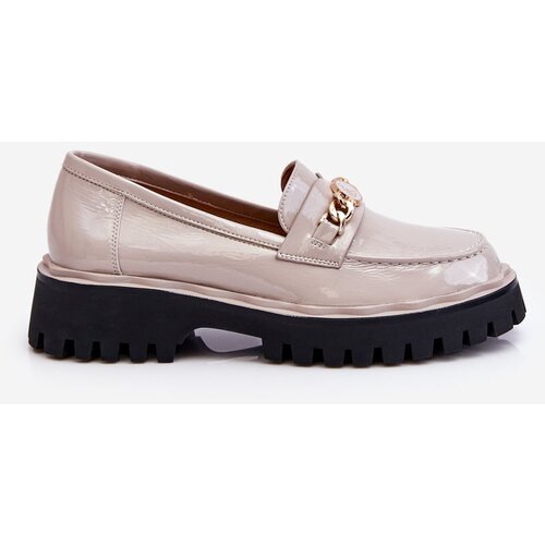 Kesi Patent leather platform loafers Light grey Ronin Slike