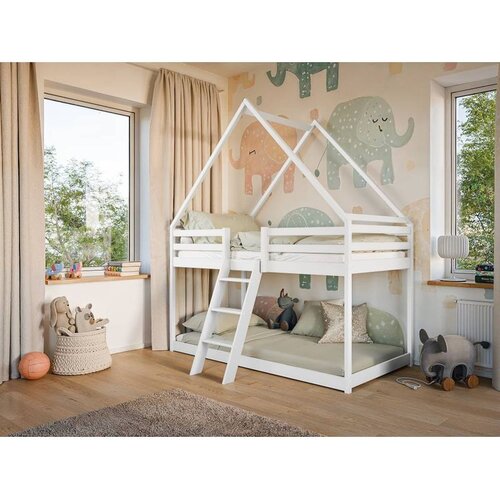 Molarem Home Drveni dječji krevet na kat Sweet - bijeli - 200x90 - Bez madraca Cijene