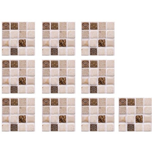 INF Vodoodporne talne stenske plo&amp;scaron;čice 3D mozaik 30 delov 10x10 cm White, (21248042) Slike