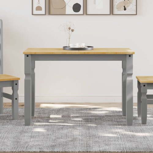 vidaXL Blagovaonski stol Corona sivi 112x60x75 cm od masivne borovine Cijene