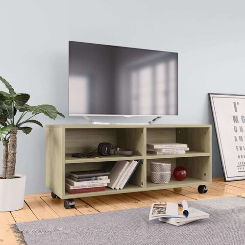 TV ormarić s kotačima boja hrasta sonome 90x35x35 cm od iverice Cijene