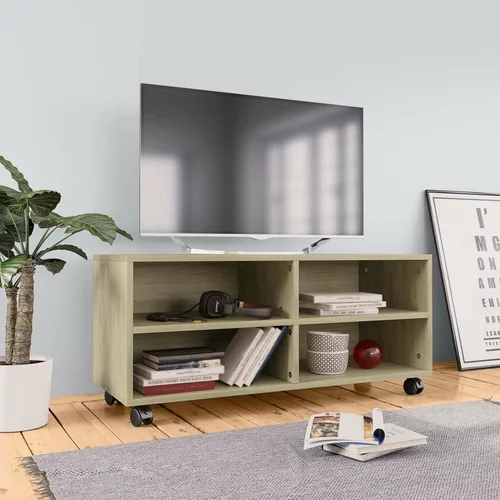 TV ormarić s kotačima boja hrasta sonome 90x35x35 cm od iverice