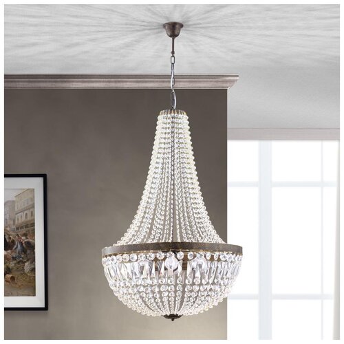 Orion HL 6-1497/6 - Kristalni luster na lancu ARILA 6xE27/60W/230V braon/patina Cene