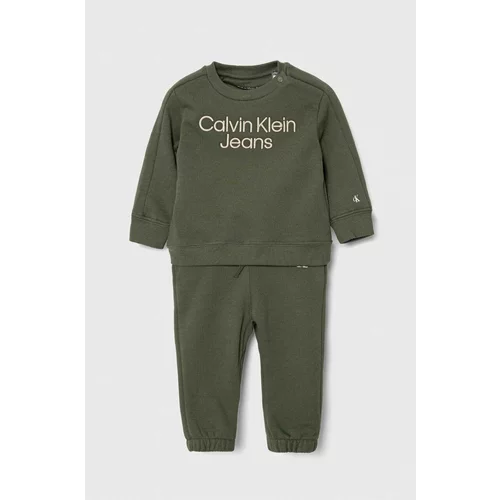 Calvin Klein Jeans Trenirka za dojenčka zelena barva