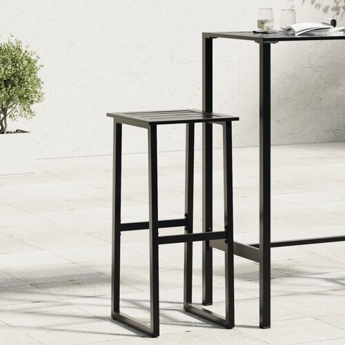  Barski stolci 4 kom crni 38x38x80 cm od čelika obloženog prahom Cijene