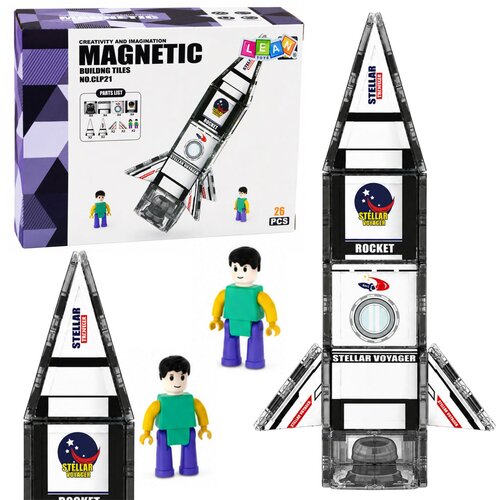 Magnetic Construction Blocks Space Rocket Figures 26 pcs. Slike