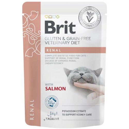 Brit veterinary diet Brit GGF veterinarska dieta za mačke Renal, vrečka - losos - 85 g 85 g Cene