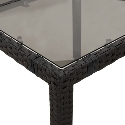  5-dijelni vrtni blagovaonski set s jastucima od poliratana crni Crna 90 x 90 x 75 cm Slike