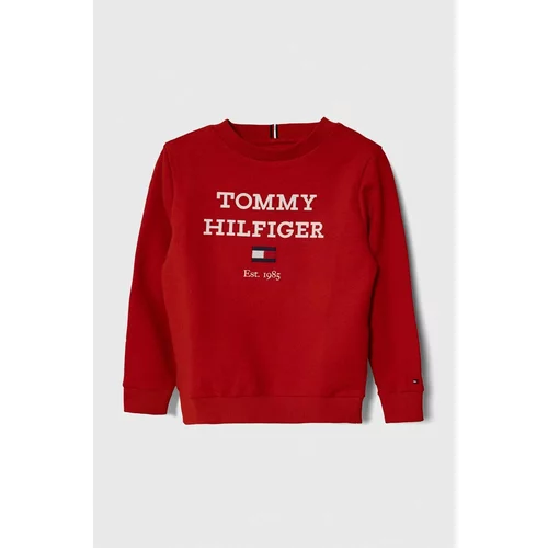 Tommy Hilfiger Otroški pulover rdeča barva