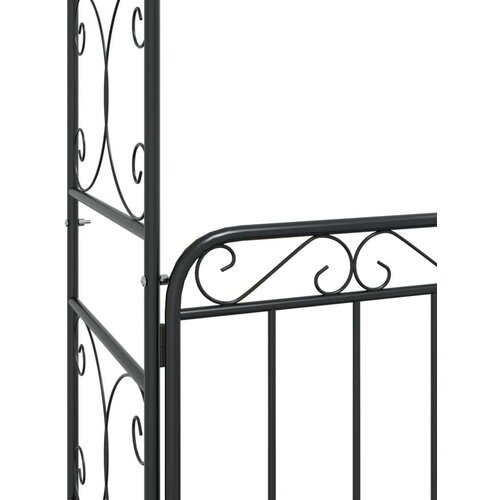 VidaXL Vrtni obok z vrati črne barve 108x45x235 cm jeklo Slike