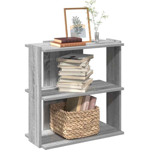 VidaXL Knjižna omara 3-nadstropna siva sonoma 60x30x60 cm inž. les Slike