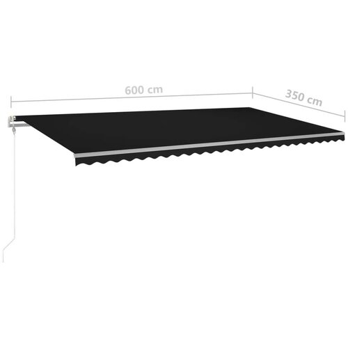 VidaXL Tenda na automatsko uvlačenje 600x350 cm antracit Slike