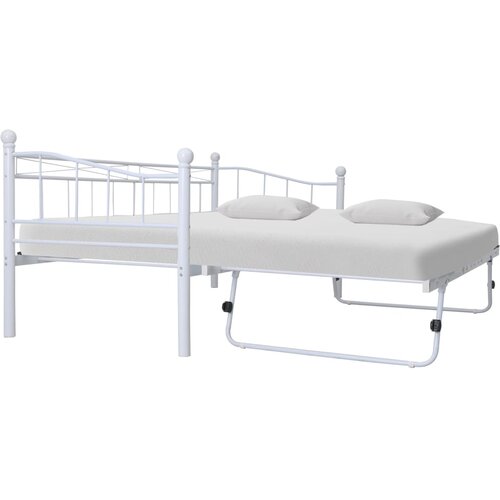 VidaXL Posteljni okvir belo jeklo 180x200/90x200 cm Slike