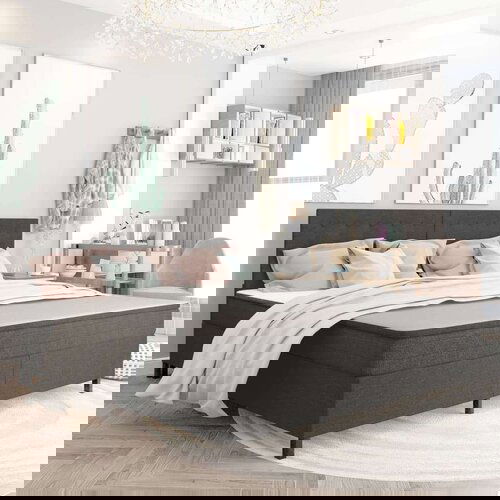  Od tkanine s oprugama tamnosivi 200 x 200 cm Slike