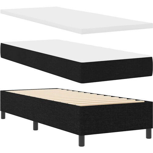  LED Box Spring Krevet s uzglavljem Crna 80 x 200 cm tkanina Slike