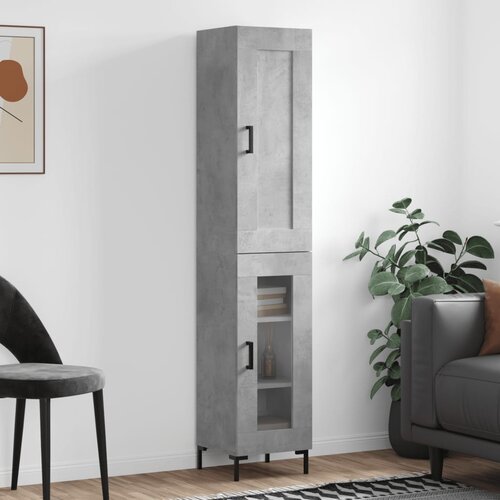 The Living Store Visoka omara betonsko siva 34,5x34x180 cm inženirski les - Visoka Omarica, (21431084) Slike
