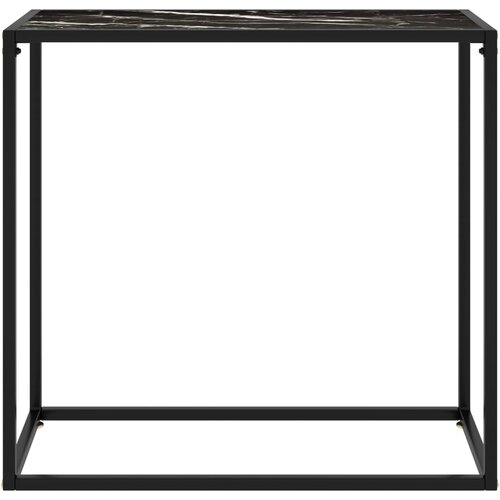 Maison Chic konzolna miza - miza ob steni črna 80x35x75 cm kaljeno steklo, (21786090) Slike