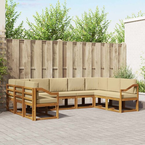  Set vanjskih sofa 9 kom. Prirodna i bež Smeđa 304 x 185,5 x 73 cm Cijene