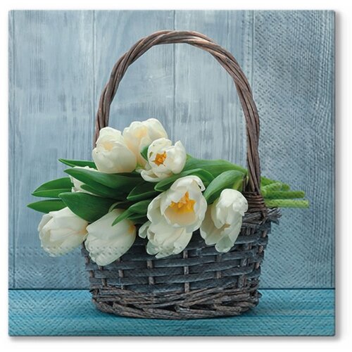  Za dekupaž Tulips in the Basket - 1 komad (Salvete za dekupaž) Cijene
