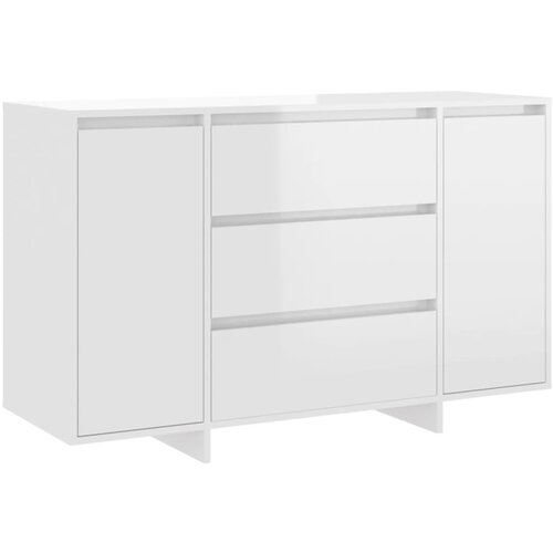 Maison Chic Komoda - Predalnik s 3 predali visok sijaj bela 120x41x75 cm iverna plošča, (21719452) Cene