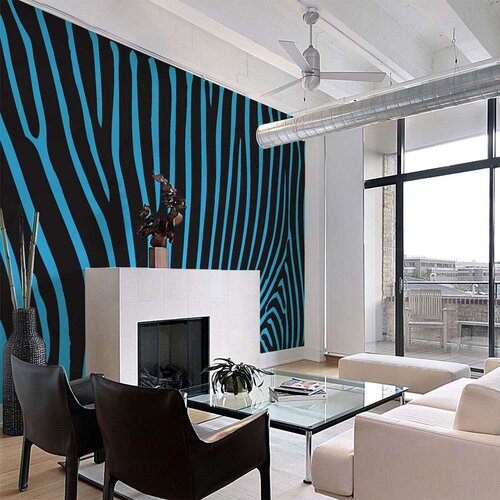  Tapeta - Zebra pattern (turquoise) 250x193 Slike