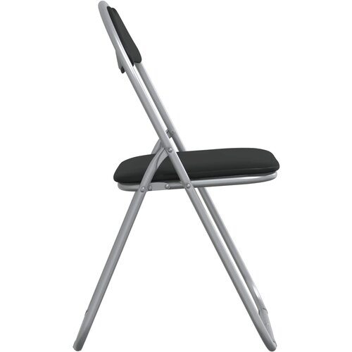  Sklopiva stolica 8 pcs Crna i Siva 48 x 43,5 x 81 cm Lažna koža Slike