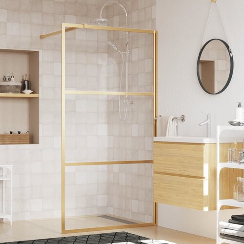 vidaXL Stijenka za walk-in tuš sa staklom ESG zlatna 115 x 195 cm Cijene
