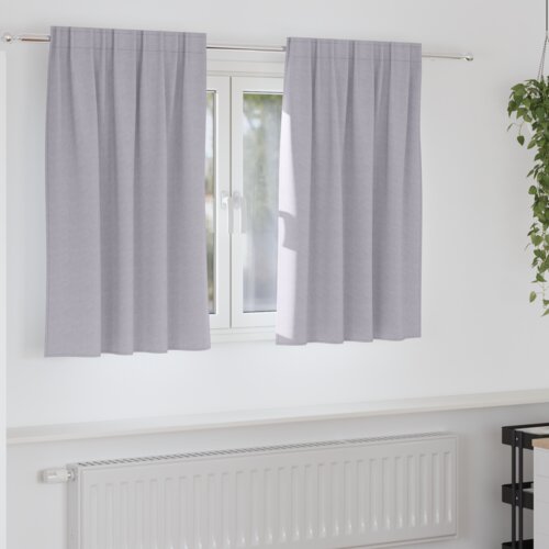 vidaXL Zavjese sa zavjesama 2 pcs Metalna siva Poliester Cene