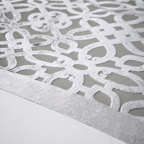 Catherine Lansfield Kremno bela/sivo-bež žametna podalj&amp;scaron;ana posteljnina za zakonsko posteljo 230x220 cm Lattice Cut &amp;ndash; Slike