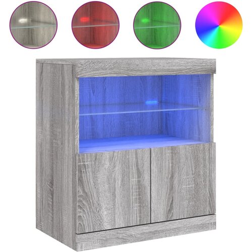Maison Chic Komoda - Predalnik z LED lučkami siva sonoma 60x37x67 cm, (21721796) Cene