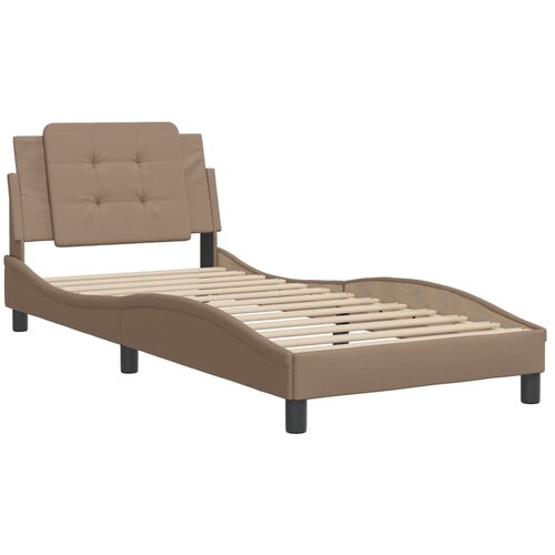 vidaXL Okvir za krevet s uzglavljem cappuccino 90x200 cm umjetna koža Cene