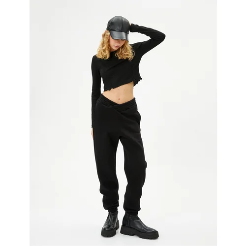 Koton Asymmetrical Cut Jogger Sweatpants Comfortable Fit with Pockets