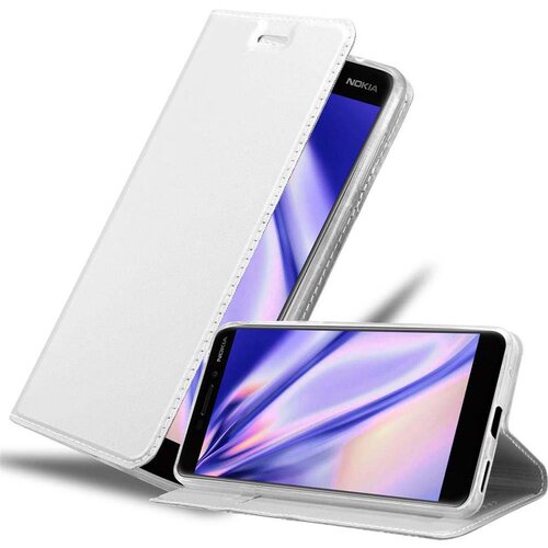 Cadorabo Ohi&scaron;je, združljivo z Nokia 6.1 v klasično srebrno - Za&scaron;čitni ovitek z magnetnim zapiranjem, stoječo funkcijo in režo za kartice, (20562574) Cene