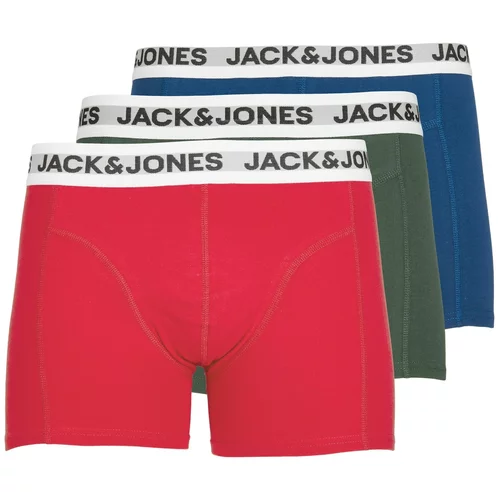 Jack & Jones Bokserice tamno plava / kaki / svijetlocrvena / bijela