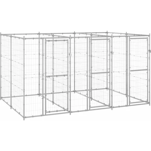vidaXL vanjski kavez za pse od pocinčanog čelika 7,26 m²