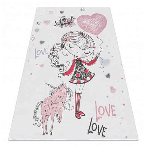 RugsX BAMBINO 2644 pralna preproga Deklica, samorog za otroke protizdrsna - belo / roza 80x150 cm, (5000175264) Cene