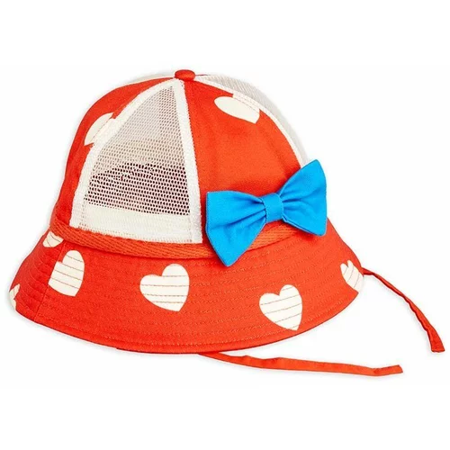 Mini Rodini Otroški klobuk Hearts rdeča barva