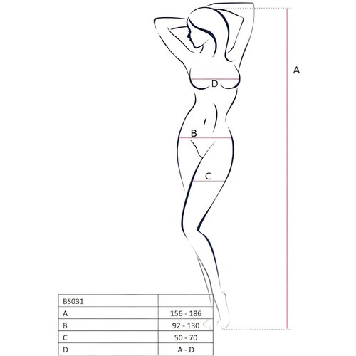 Passion Bodystocking Bs032 Black Slike