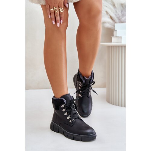 Kesi Women's insulated ankle boots with zip trapperky black Mevanisa Cijene