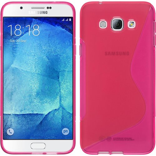  Gumijasti / gel etui S-Line za Samsung Galaxy A8 - roza Slike