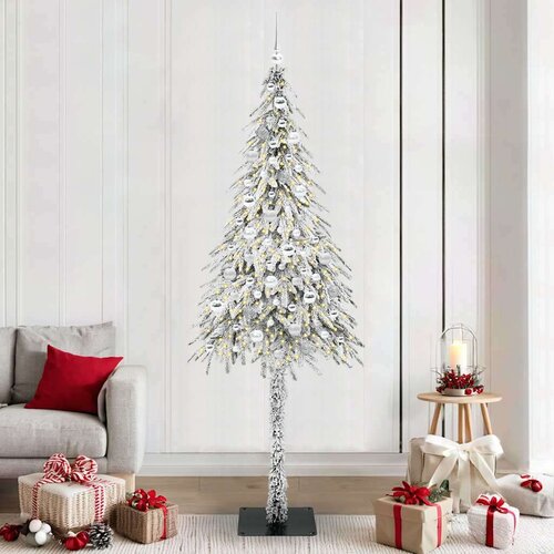 vidaXL Božično drevo med 300 LED z stojalom Bela 210 cm PE in jeklo Cene
