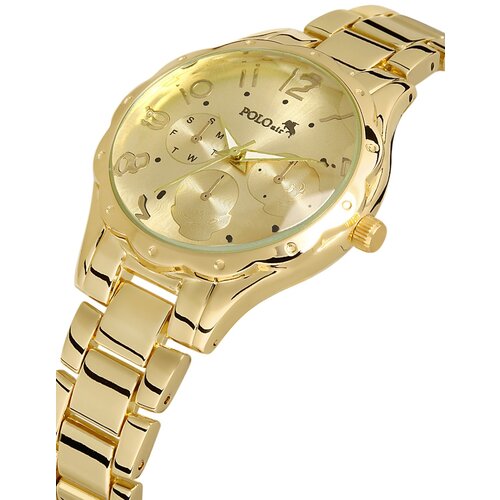 Polo Air Cut Glass Women&amp;#039;s Wristwatch Gold Color Slike